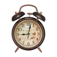 thumbnail image 2 of Vintage Double Chime Alarm Clock Silent Non Ticking Vintage Metal Desk Clock With Noisy Alarm For Bedroom Office Home Decor, 2 of 6