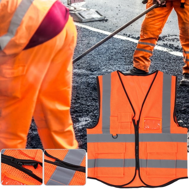 Reflective Breathable Vest, Breathable Vest, High Visibility Breathable Hole For Site Builders Orange