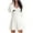 White, variant on Lovskoo Sweater Dress for Women Knitwear Lantern Sleeve V-Neck Solid Color Pullover Dress Khaki