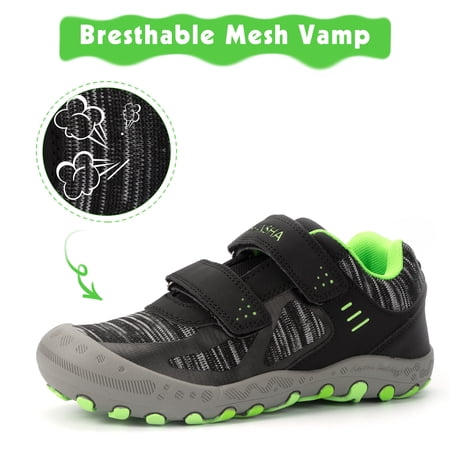 Mishansha Kids Sneakers Boys Girls Hiking Shoes Lightweight Velcro Tennis Shoes Toddler Running Walking Gym Black 7 toddler