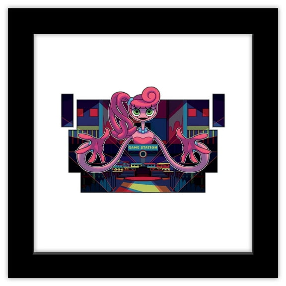 Gallery Pops Poppy Playtime: Chapter 3 - Mommy Long Legs Strings Wall Art, Black Framed Version, 12" x 12"