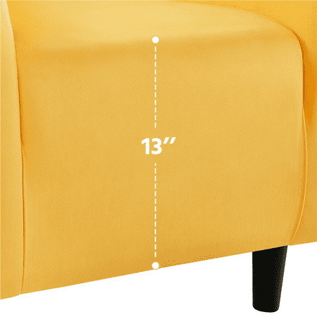 Alden Design Upholstered Barrel Accent Chair for Livingroom, Yellow Velvet