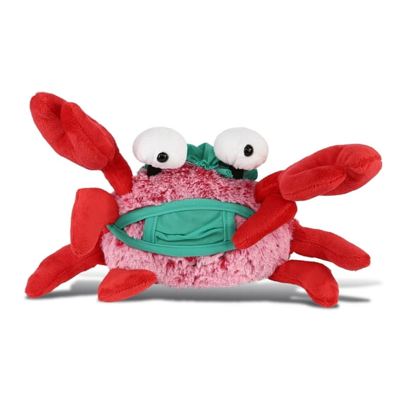 DolliBu Red Crab Doctor Plush Toy - Super Soft Crab Doctor Stuffed Animal Dress Up with Cute Scrub Cap and Face Mask Outfit - Fluffy Doctor Toy Plush Gift - 12 Inches