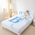 thumbnail image 3 of Manfei Shabby Chic Bow Tie Letter Monogrammed B Bed Sheets 4pcs for Girls Women,Blue Ribbon Bow Knot King Sheets for Kids Teens,Luxury Bedroom Decor, 3 of 5