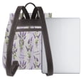 thumbnail image 3 of Balery Lavender Flowers Mochila de Cuero para Mujeres, Gran Capacidad, Bolsa de Viaje Multifuncional, Mochila de Cuero y Bolsa de Hombro para Mujeres, 3 of 4