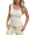 thumbnail image 3 of XIAONU Womens Ribbed Tank Top U Neck Sleeveless Slim Fit Daily Shirt, 3 of 7
