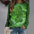 thumbnail image 2 of Pompotops Chemises Décontractées à Manches Longues pour Femmes Vintage Impression St Patrick Col Rond Chandail en Molleton Chandail Ample, 2 of 5