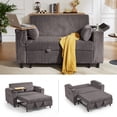 thumbnail image 5 of LINSY HOME Sofa Bed, Convertible Pull Out Couch Futon, Plush Corduroy Fabric Loveset for for Living Room, 5 of 11