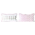 thumbnail image 1 of Creative Co-Op Rectangle Santa's Reindeer Cotton Red Piping Pillows, Multicolored, 1 of 4
