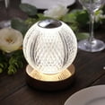 thumbnail image 2 of Efavormart 5" Diamond Cut Crystal Ball Dimmable LED Table Lamp With Touch Control, Cordless Rechargeable Decorative Night Light, 2 of 11