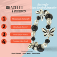 thumbnail image 6 of Zebra Butterfly Bracelets for Women, Handmade Glass Beaded Stretch Bracelet, Birthday Christmas Jewelry Gift for Her, Black White, 1 pc, 6 of 11