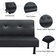 thumbnail image 3 of Aukfa Faux Leather Futon Convertible Sofa Bed for Home Office Twin Size, Black, 3 of 9