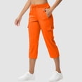 thumbnail image 5 of UJNDER Women's Wide Leg Pants Fashion Drawstring Elastic Work Pants Comfy Straight Leg with Pockets Orange XL, 5 of 9