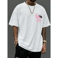 thumbnail image 1 of Men's Casual Short-Sleeve T-Shirt with Sacred Love Angel Print, Black Graphic Design, Soft Cotton Blend, Round Neck, Summer Streetwear, 1 of 5