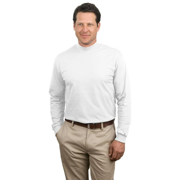 Port & Company Men's Mock Turtleneck Long Sleeve T-Shirt - PC61M 