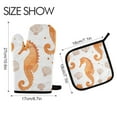 thumbnail image 2 of Yayeee Oven Mitts and Pot Holder Set of 4 Heat Resistant Kitchen Gloves Baking Hot Pad, Orange Seahorse, 2 of 5