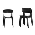 thumbnail image 2 of Flash Furniture Set of 4 Indoor-Outdoor Stacking Patio Chairs with Curved Backrests, Commercial All-Weather Resin Chairs in Black, 2 of 13
