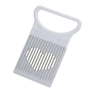 Alinwnia Onion Holder for Slicing - Stainless Steel Onion Slicer Holder - Stainless Steel Onion Cutter for Slicing and Storage Potato, Avocados, Tomato, Eggs, Onions, Vegetable, Carrots, Food (white)