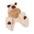 thumbnail image 1 of Bufanda con capucha, gorro y guantes de invierno 3 en 1 para mujer Beige, 1 of 7