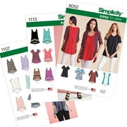 Simplicity Easy To Sew Misses' Knit Tops Set of 3 Sewing Pattern Bundle