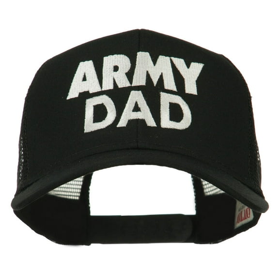 Army Dad Embroidered Cotton Twill Mesh Cap - Black OSFM