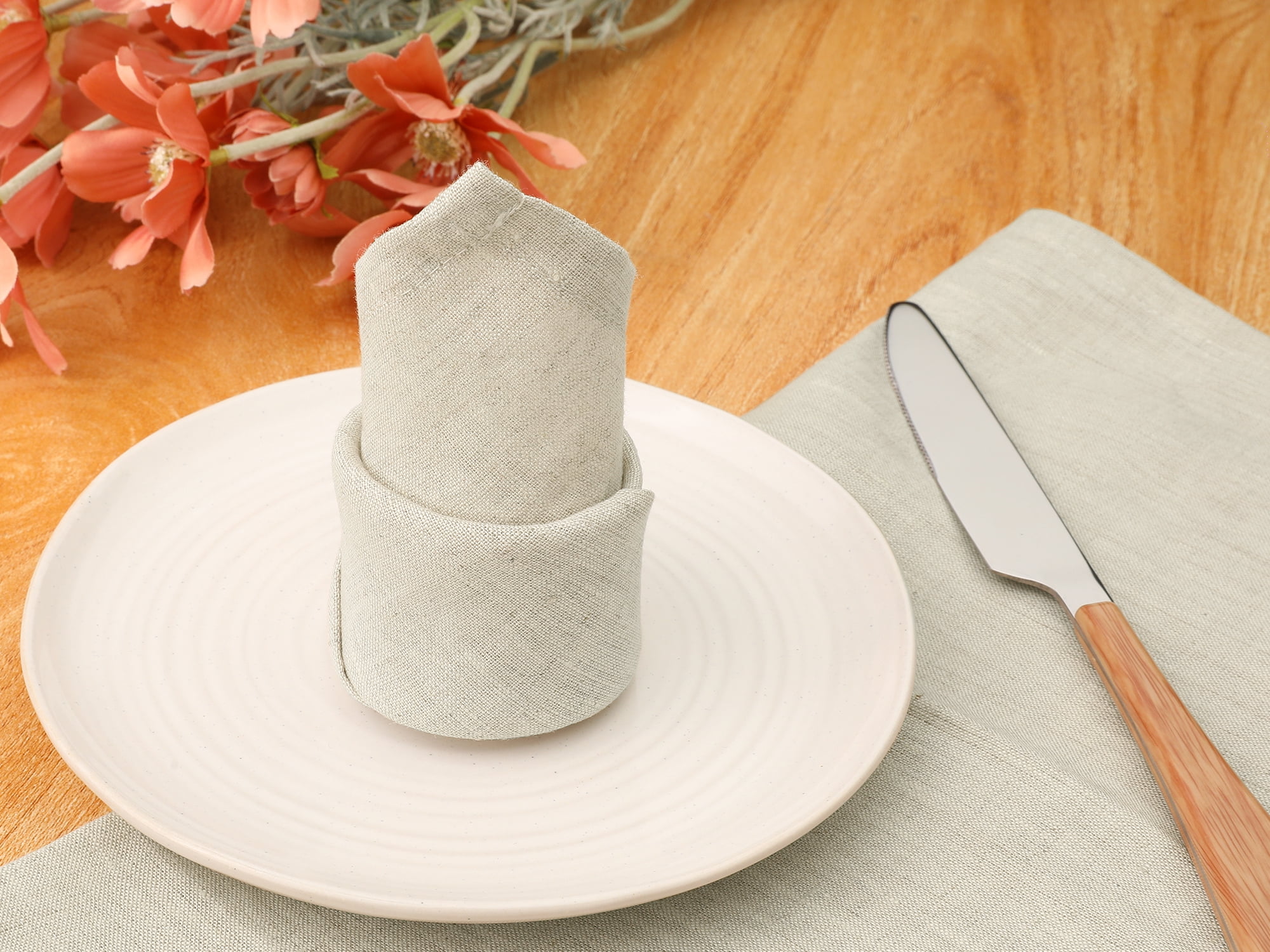 Unique Bargains 6 Pack Linen Napkins Great Napkins for Party Wedding Dinner Banquet Grey