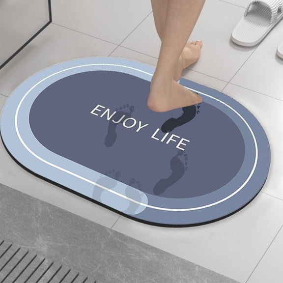 Matoen Bath Rugs for Bathroom - Anti-Slip Bath Mats Soft Thin Polyeste Mat Living Room Bedroom Mat Floor Water Absorbent (Blue, 20x31.5 - Inches)