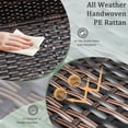 thumbnail image 4 of Hassch 13-Gallon Wicker Side Table with Storage, Outdoor PE Rattan Trapezoid Patio Table with Lift Lid, Sturdy Steel Frame, Brown, 4 of 10