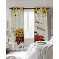 thumbnail image 4 of Sunflower Truck Blackout Curtains for Bedroom Living Room Darkening Curtains 84 Inch Length 2 Panels Set Elegant Yellow Floral Summer Botanical Window Curtain Window Treatment Grommet Drapes 52"x84", 4 of 9