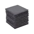 thumbnail image 1 of Posavasos de piedra negra cuadrados de 4 pulgadas, posavasos hechos a mano para barra de bebidas, sin estantes, 12 Uds., 1 of 5