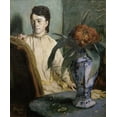 thumbnail image 2 of Degas, Edgar 20x23 Gold Ornate Wood Framed with Double Matting Museum Art Print Titled - Woman with Porcelain Vase, 2 of 4