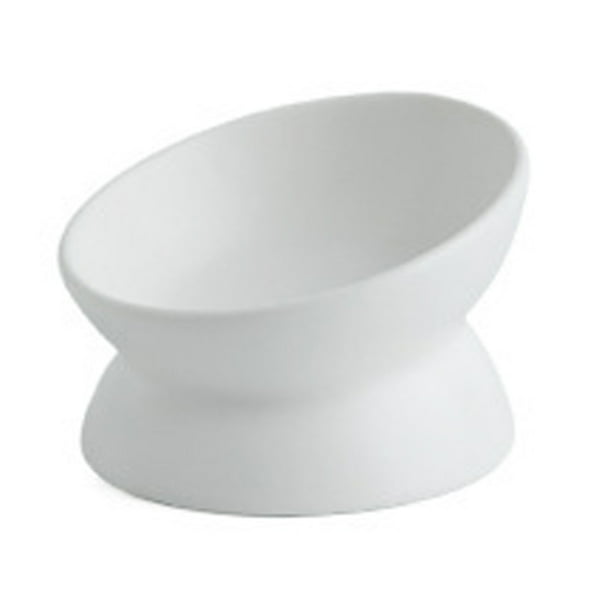 Cuencos de cerámica para gatos, cuenco de comida para gatos elevado e inclinado, platos de alimentación de mascotas de porcelana, protege la columna vertebral de las mascotas MFZFUKR CPB-DE-SSW2218-1