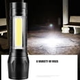 thumbnail image 3 of Yuarrent Camping Senderismo Luz Noche Pesca Viajar Linterna Carga USB Recargable Zoomable Antorcha de mano Accesorio de iluminación carpas Negro, 3 of 6