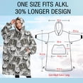 thumbnail image 4 of Oversized Wearable Blanket Hoodie,White Skull Bone Pattern Sherpa Blanket Hoodie with Super Pockets,Super Warm Fuzzy Pullover for Women & Men, 4 of 6