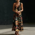 thumbnail image 6 of Ruimatai Women's Sleeveless Maxi Dress Casual V-Neck Button Down Floral Print Loose Fit Summer Dress for Daily Vacation, 6 of 8