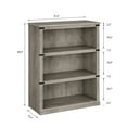 thumbnail image 6 of 3 Tier Bookcase, 40" Low Bookcase with Storage Open Display Bookshelves, Wooden Book Shelves Home Decor Furniture for Home Office, Grey(40.0" H x 31.5" W x 12.2 D), 6 of 7