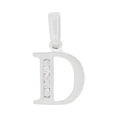 thumbnail image 1 of 14k Gold White Rhodium, Small Initial Capital Letter D Pendant Charm Created CZ 9mm Wide with 18" Dainty Neck Chain, 1 of 8