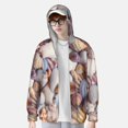 thumbnail image 2 of Balery Sea Shells Sudadera ligera de manga larga con capucha y protección solar UPF 50+ para hombre y mujer, ideal para pesca y running-X-Large, 2 of 7