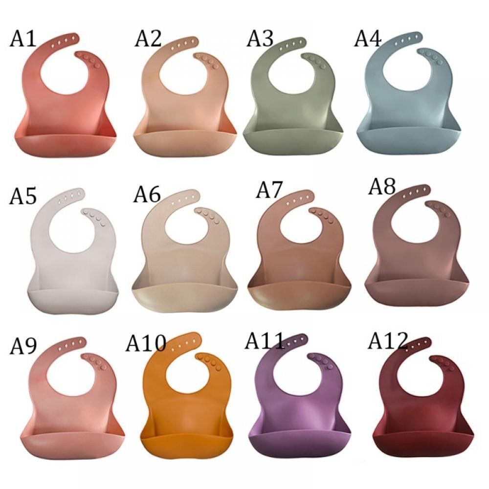 Baby Bibs Silicone Comfortable Soft Waterproof Bib Keeps Stains Off for Infants & Toddlers
