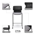 thumbnail image 3 of HON Basyx Contempo Guest Stool, 2 Pack, Black/Charcoal (BSX413VA19T), 3 of 17