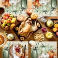 thumbnail image 4 of Fall Placemats Set of 6 Sage Green Pumpkin Place Mats Thanksgiving Placemat Floral Autumn Eucalyptus Leaves Table Mats for Dining Kitchen Table Holiday Dinner Party Home Fall Decorations 13x19 Inch, 4 of 8