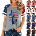 thumbnail image 3 of WREESH Womens Raglan Short Sleeve USA Flag Tee Patriotic Shirts Memorial Day Shirt Comfortable Summer Top, 3 of 3
