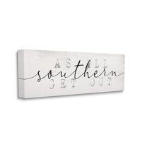 Stupell Industries Southern As All Get Out Phrase Typography Arrangement Typography Painting Gallery Wrapped Canvas Print Wall Art, 17 x 40