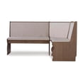 thumbnail image 4 of HomeStock Antique Natural Nook 60 x 16.5 x 20.75 IN - Traditional Style Corner Unit with Raised Grain Natural Wood Finish and Custom Upholstered Seats, 400 lbs Seating Limit, 4 of 7