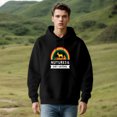 thumbnail image 3 of Men's Long Sleeve Hoodie Pullover with Pockets - Colorful Rainbow Deer Silhouette Design Relaxed Fit Drawstring Hood, 3 of 7