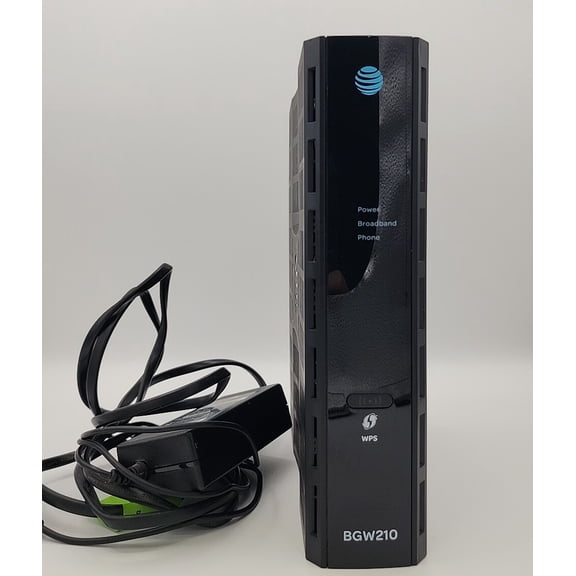 Pre-Owned AT&T Ethernet BGW210 802.11b/g/n/ac 400mW Bonded VDSL2 Wireless Voice 4 x Gigabit Ports (ONT Required),Black