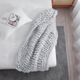 thumbnail image 5 of Light Grey Boho Chunky Knit Throw Blanket, 5 of 5
