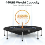 BCAN 48 Foldable Trampoline, Fitness Rebounder with Adjustable Foam Handle, Exercise Trampoline for Adults/kids Indoor/Garden Workout Max Load 440lbs