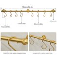 thumbnail image 7 of SRYBLT Handmade Brass Pot Pan Hanger - 30.0" Wall Mounted Rack with 8 S-Shaped Hooks (Sectional Design), 7 of 7