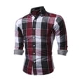 thumbnail image 6 of Liacowi Men's Cual Lapel Collar Shirt Plaid Print Button-Down Long Sleeve Simple Tops for Spring Summer, 6 of 8